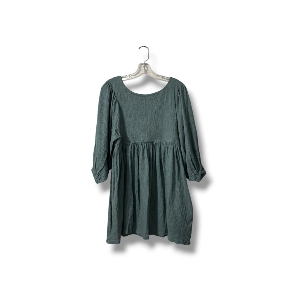 Free People Beach Get Obsessed Dress Womens XS Pastel Teal Gauze Babydoll Boho